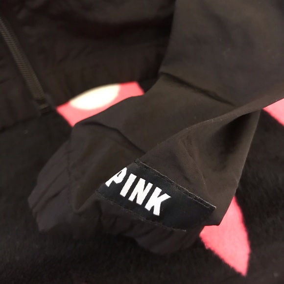 NEW💗VS PINK BLACK MOCK NECK HOODED FULLZIP ANORAK - Picture 9 of 16